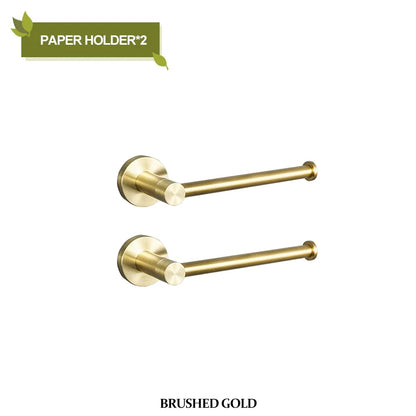 DecorBites™ Brushed Gold Bathroom Hardware Set with Stainless Steel Towel Bar & Paper Holder