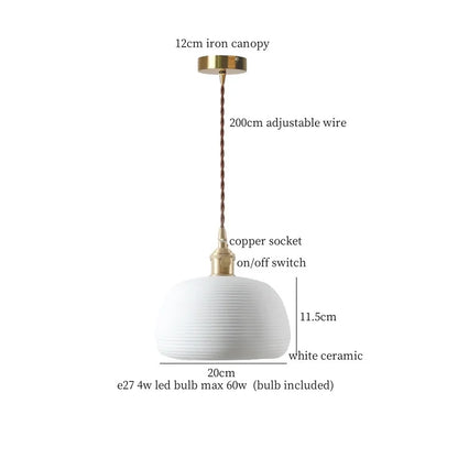 DecorBites™ Beige Ceramic LED Pendant Lamp for Home and Commercial Spaces