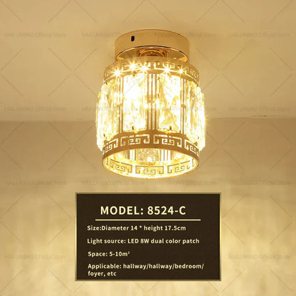 DecorBites™ Elegant Crystal Ceiling Light for Entryway, Stairs, and Hallway
