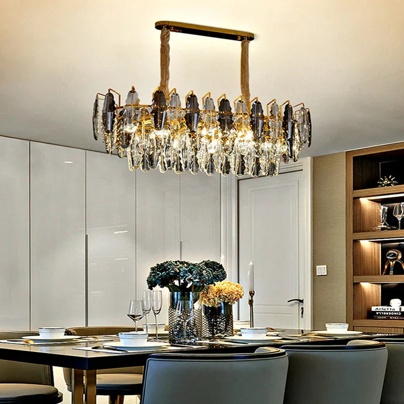 DecorBites™ Crystal Chandelier Pendant Light for Living Room Bedroom Foyer