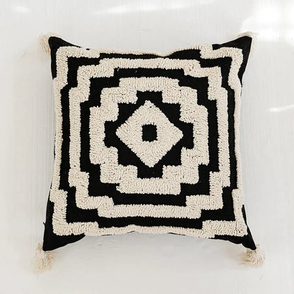 DecorBites™ Boho Tufted Pillow Cover with Tassels - 45x45cm Square for Home Décor
