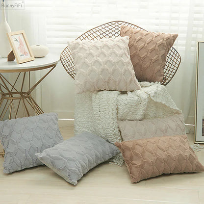 DecorBites™ Embroidered Diamond Cushion Cover for Modern Living Room Decor