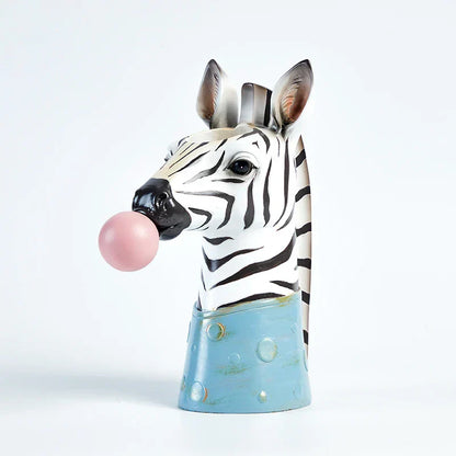 DecorBites™ Bubble Gum Girl Flower Vase - Stylish Resin Plant Pot for Home Decor