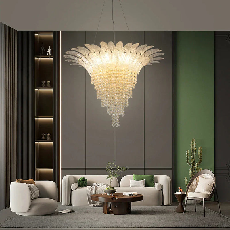 ™ Glazed Gold LED Chandelier for Living Room Clubhouse Villa