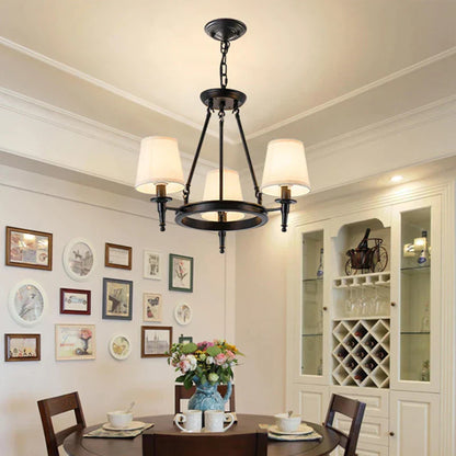 DecorBites™ Country Retro Chandelier Fabric Lampshade Ceiling Pendant Light for Home Indoor Decor