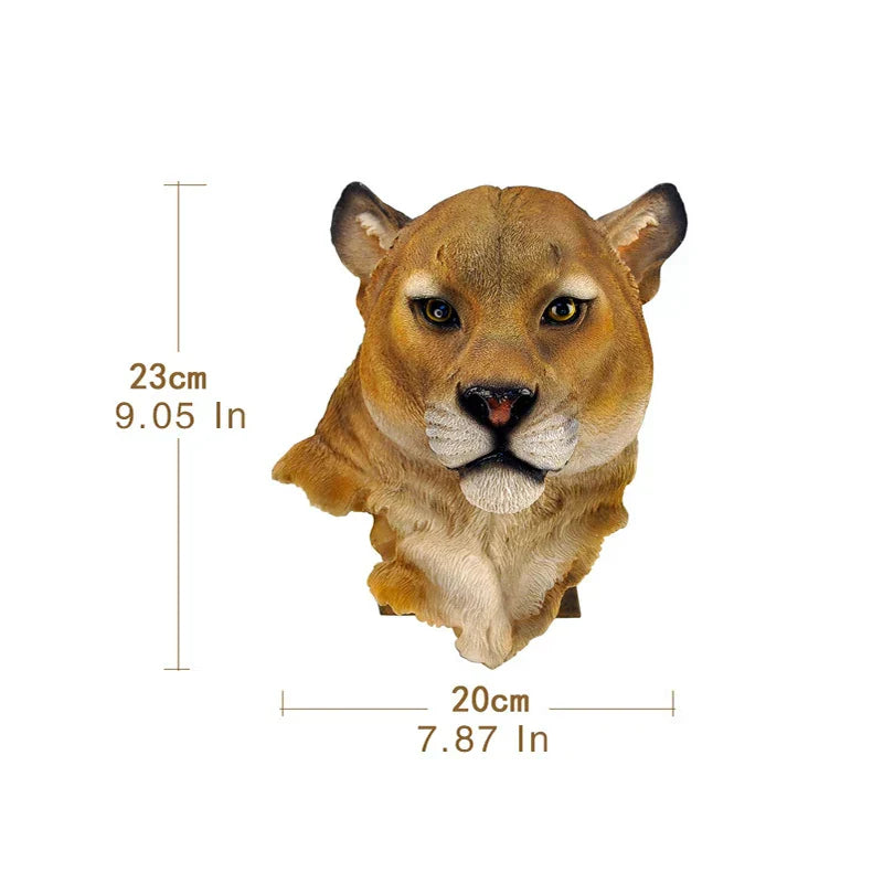 DecorBites™ Animal Head Wall Hanger: Decorative Resin Wildlife Hook Rack Statue