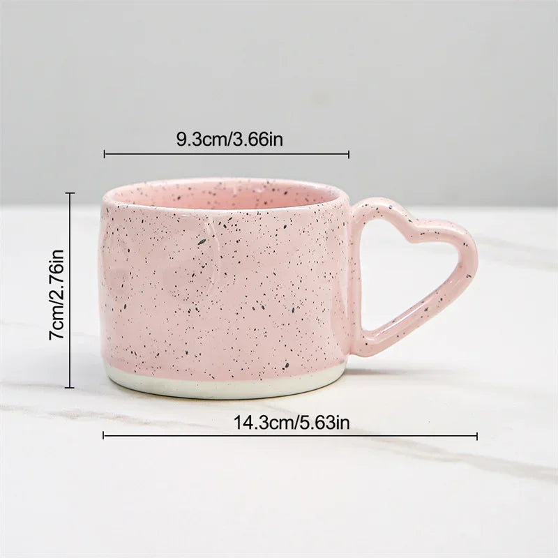 DecorBites™ Love Handle Ceramic Cup | Breakfast Tea Coffee Mug | Office Valentine's Day Gift