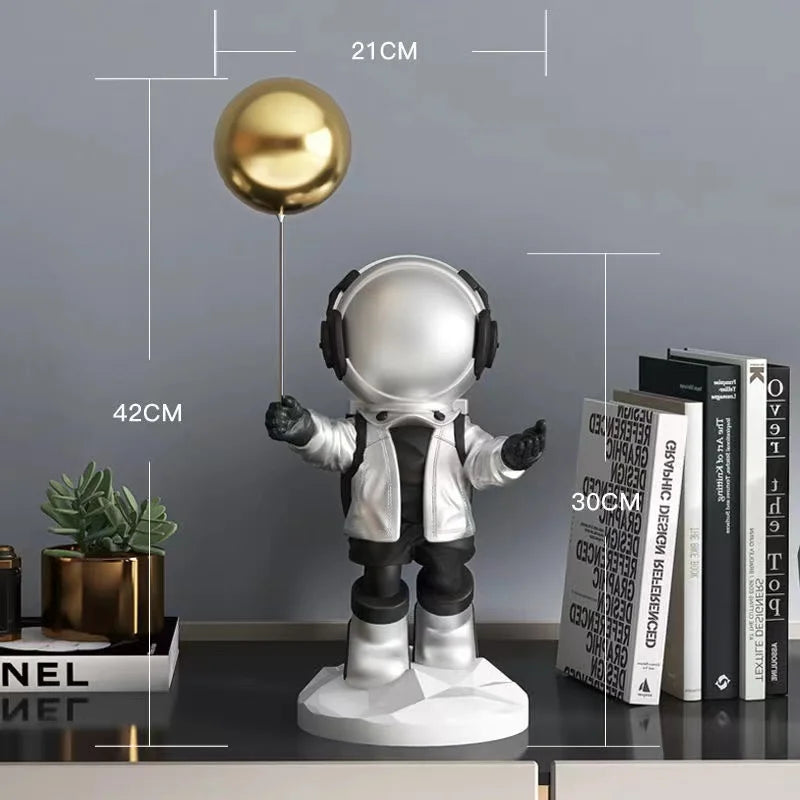 DecorBites™ Balloon Astronaut Resin Home Decor Crafts Figurines Statue Sculpture Bookcase Decor