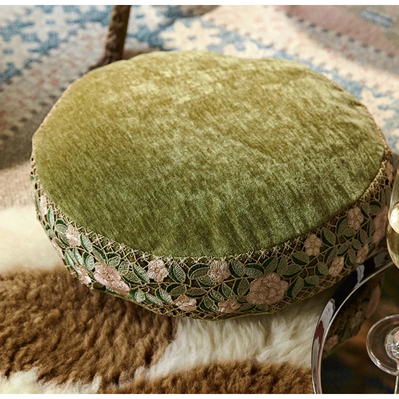 ™ Luxe Chenille Ruffled Green Lumbar Pillow Cover 35x45