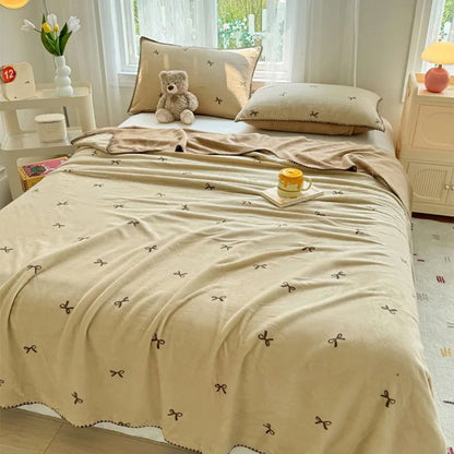 DecorBites™ Cozy Coral Fleece Blanket: Perfect for Dorm, Home, or Sofa