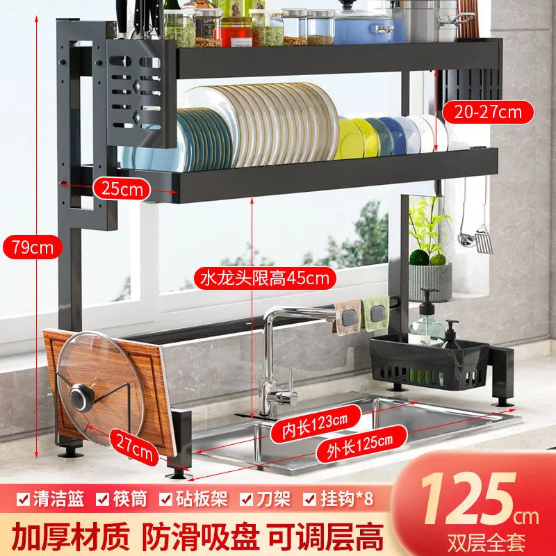 ™ Kitchen Sink Dish Drying Rack Cutlery Organizer Shelf Counter Storage