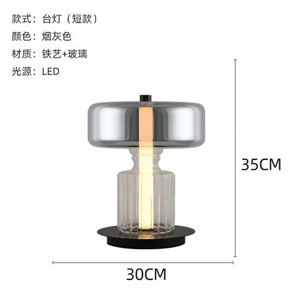 DecorBites™ Glass Art Desk Lamp: Nordic Minimalist Design for Bedroom and Living Room