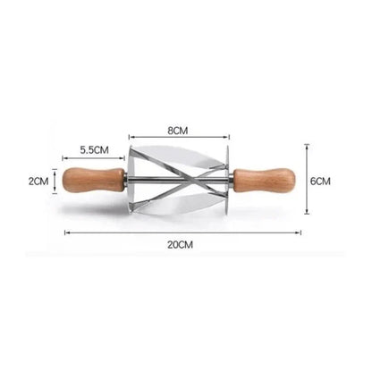 DecorBites™ Croissant Dough Cutter: Stainless Steel Handle, Pastry Wheel Knife for Baking