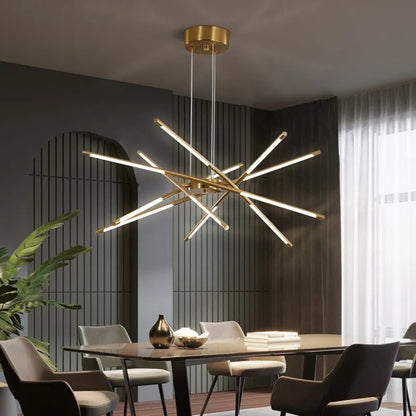 ™ Gold LED Ceiling Chandelier for Living Room Bedroom Kitchen - Dimmable Pendant Light