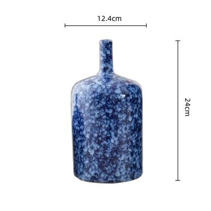 DecorBites™ Blue Ceramic Vase Porcelain Pot Flower Arrangement Home Decor Accessories