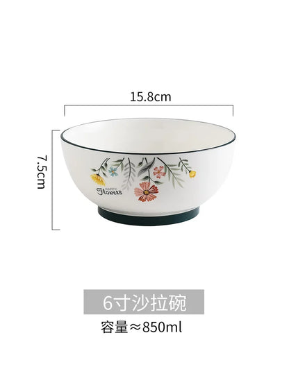 DecorBites™ Bone China Rice Noodles Bowl and Dinner Plate Set