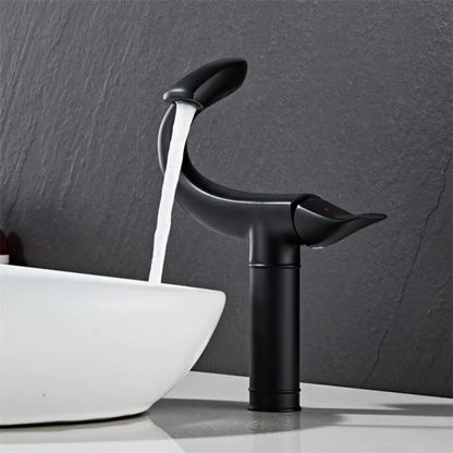 DecorBites™ Black Gold Brass Bathroom Faucet Mixer Sink Tap Deck Mounted Chrome Gray