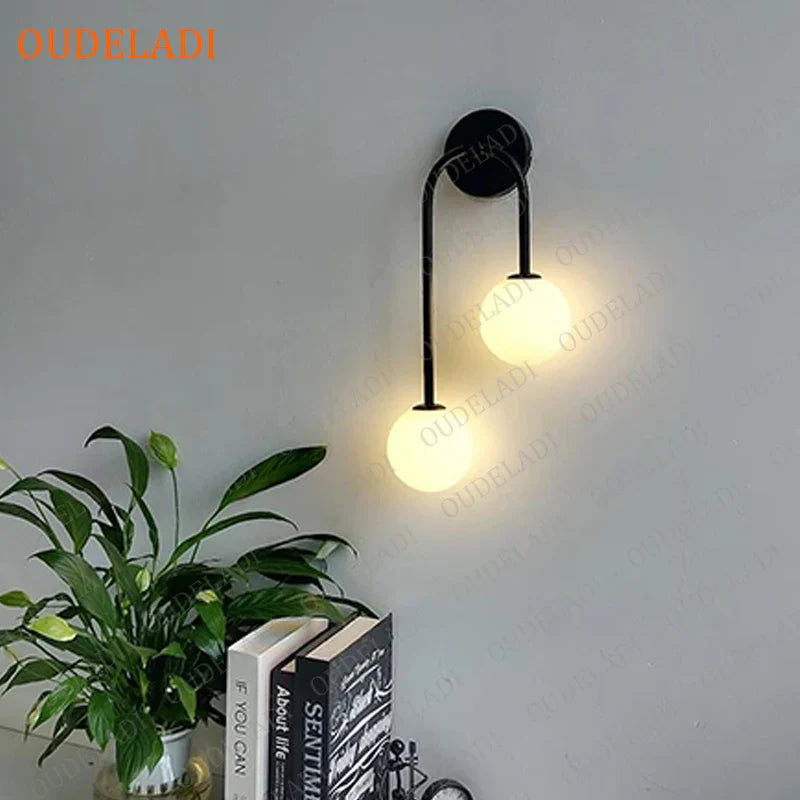 DecorBites™ Glass Ball LED Wall Lamp for Modern Living Room Decor