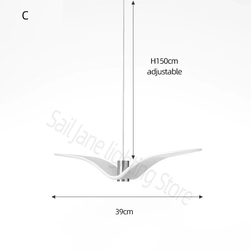 DecorBites™ LED Seagull Chandelier: Designer Decor Villa Bird Restaurant Staircase Chandelier