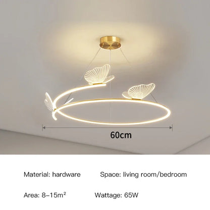 DecorBites™ Butterfly Design Sense Ceiling Chandelier: Modern Minimalist Nordic Pendant Lamp for Home Decor