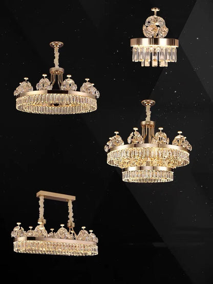 ™ Luxe Crystal Ceiling Chandelier - Elegant Home Decor Hanging Light for Living Room