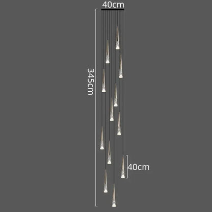 DecorBites™ LED Rain Drop Chandelier Staircase Pendant Light - Nordic Design Island Hanging Lamp