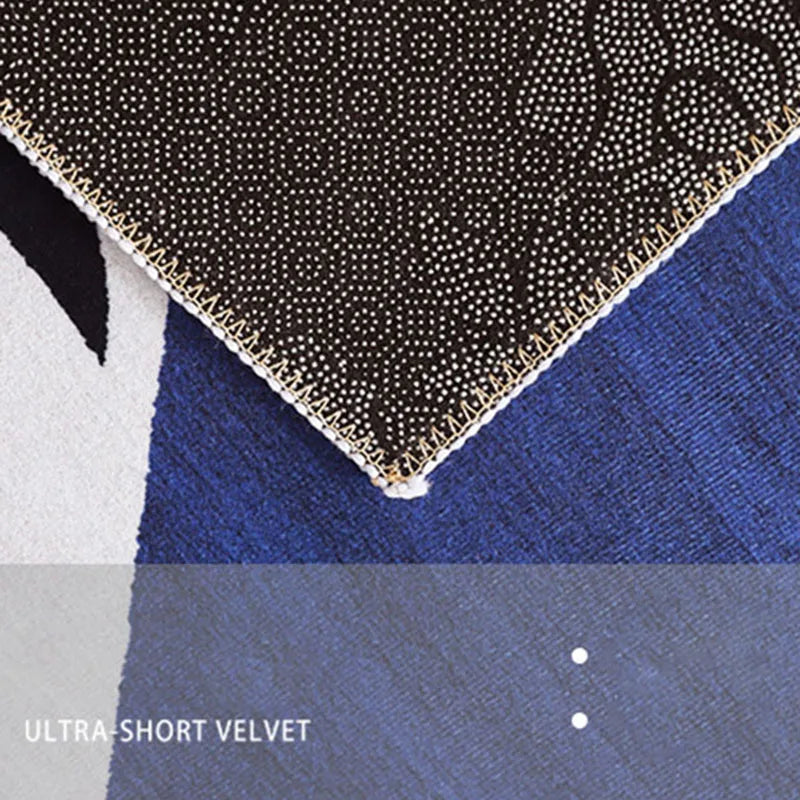 DecorBites™ Block Crystal Velvet Door Mat: Super Absorbent, Non-Slip Rug for Living Room