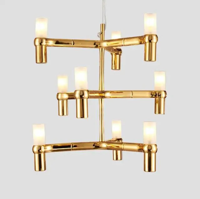 DecorBites™ Crown Major Chandelier G9 Luxury Foyer Chandelier, White Gold, Chrome Metal