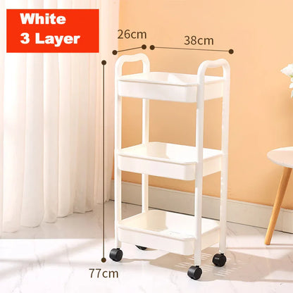 DecorBites™ Kitchen Storage Cart Rolling Utility Organizer Rack Shelf Trolley Cart