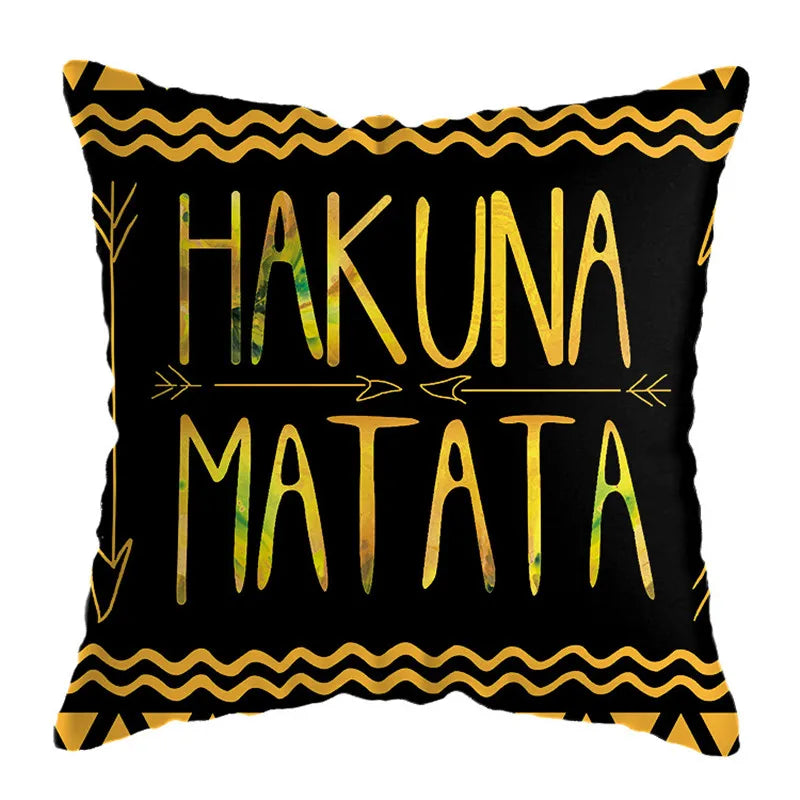 DecorBites™ Geometric Deer Print Pillowcase 45x45cm - Yellow Home Decor