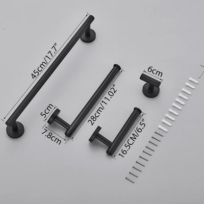 DecorBites™ Bathroom Hardware Set Shelf Paper Holder Hook Towel Rack Ring Bath Accessories