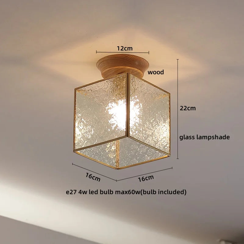 DecorBites™ Amber Glass LED Ceiling Lights Modern Decoration for Home Porch Restaurant