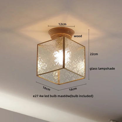 DecorBites™ Amber Glass LED Ceiling Lights Modern Decoration for Home Porch Restaurant
