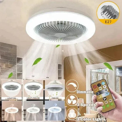 DecorBites™ Ceiling Fan Light with E27 Converter & Remote Control for Home, AC85-265V