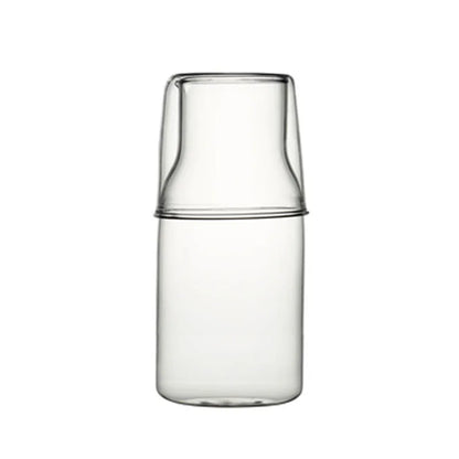 DecorBites™ 550ml Bedside Water Carafe and Glass Set in Blue, Amber, Teal, Grey Glass
