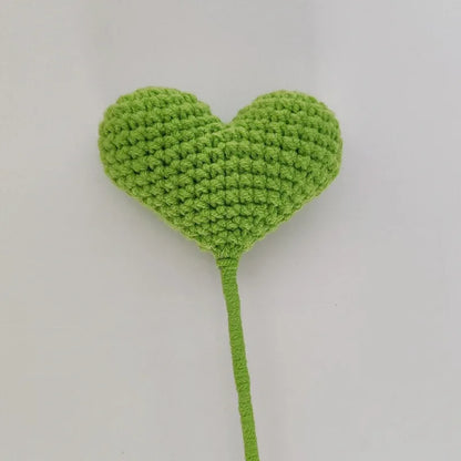 DecorBites™ Heart-Shaped Crochet Flower Bouquet - Handmade Wedding Home Decor & Family Gift