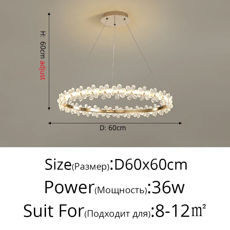 DecorBites™ Crystal LED Chandelier for Home Decor & Luxury Lighting