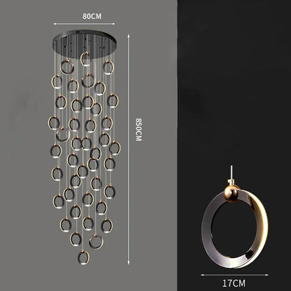 DecorBites™ Crystal Chandelier Stair Pendant, Modern Living Room Lighting, Interior Home Decoration