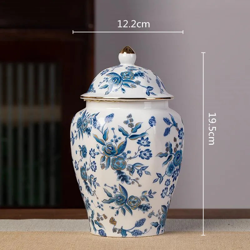 DecorBites™ Blue & White Porcelain Tea Pot Sealed Storage Container
