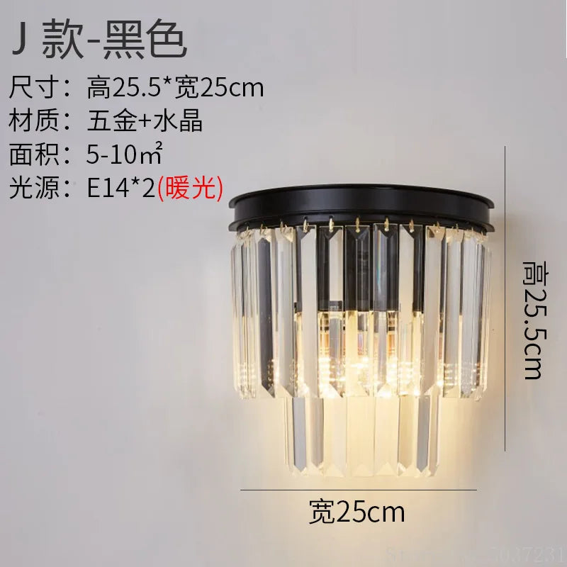 DecorBites™ Crystal Modern Wall Sconce Lamp for Bedroom & Living Room