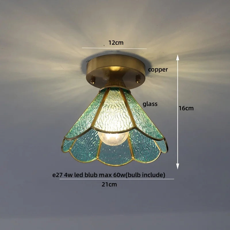 DecorBites™ Amber Glass LED Ceiling Lamp Nordic Modern Simple Indoor Lighting