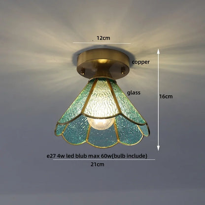 DecorBites™ Amber Glass LED Ceiling Lights Modern Nordic Kitchen Living Room Lighting