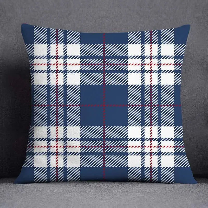 DecorBites™ Blue Geometric Floral Design Pillowcase - Modern Home Decor Cushion Cover