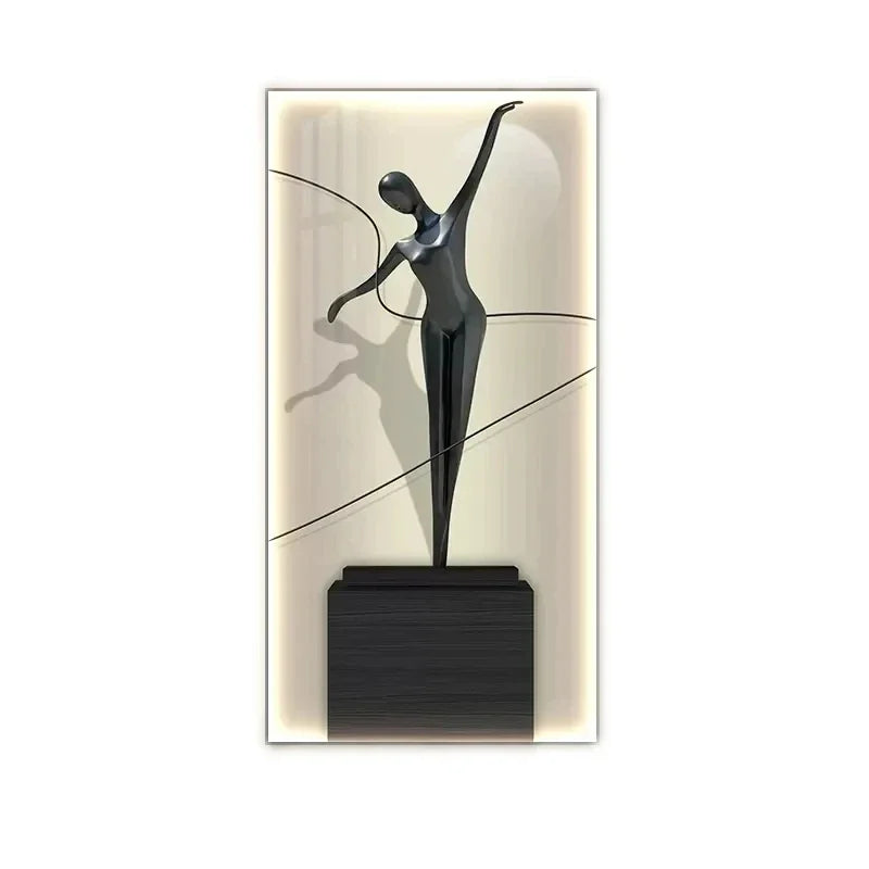 Abstract Figure Luminous Canvas Painting Wall Lamps by DecorBites™