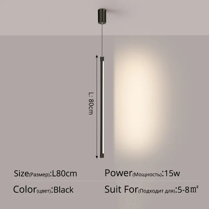 DecorBites™ Black Nordic LED Tube Pendant Light for Bedroom Restaurant Kitchen Dining Room
