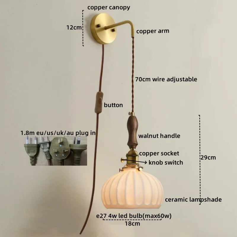 DecorBites™ Copper Ceramic LED Wall Lamps - Nordic Modern Design