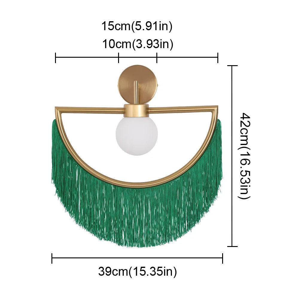 DecorBites™ Coloured Tassel Glass Ball Pendant Light for Boho Minimalist Style Bedroom & Restaurant