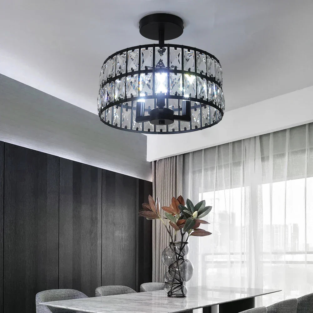 DecorBites™ Crystal Chandelier LED Pendant Light for Modern Home Decor
