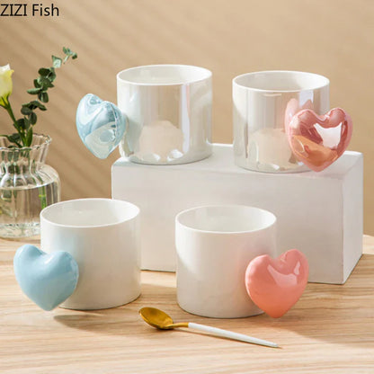 DecorBites™ Love Heart Ceramic Mugs 330ml Dining Coffee Tea Cup Juice Container
