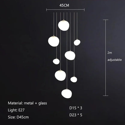 DecorBites™ Glass Ball LED Pendant Lights for Home Decor, Living/Dining Room, Bar, & Stairs